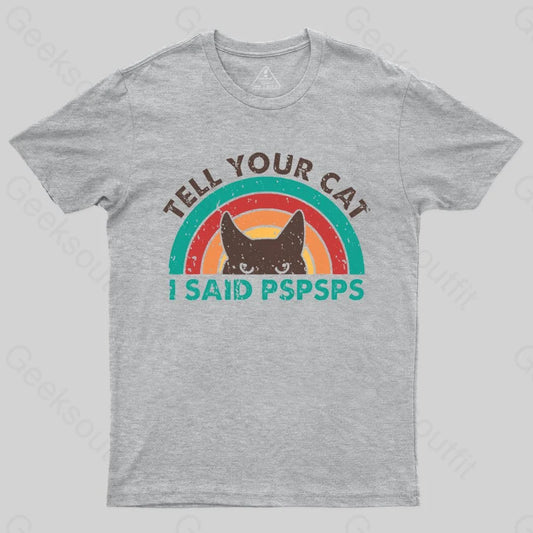 Tell Your Cat Top Retro Cat Rainbow T-shirt - Geeksoutfit