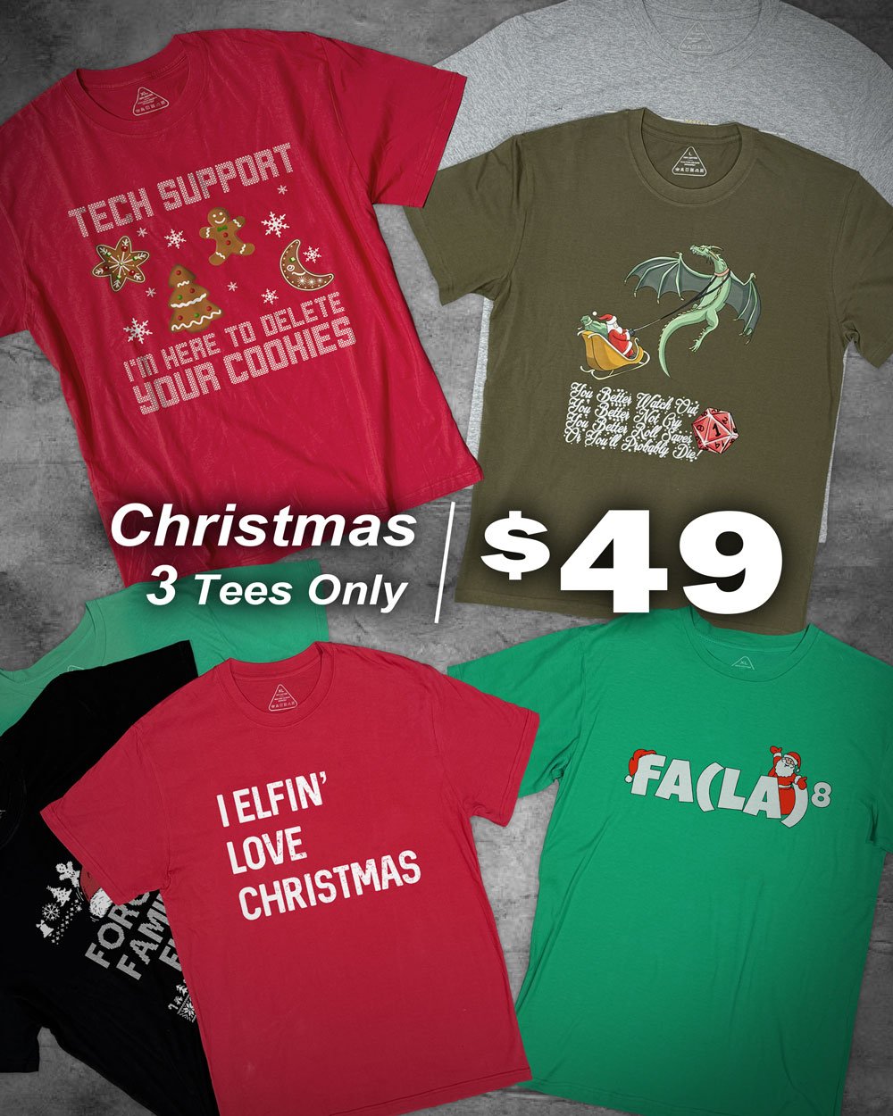 Christmas Trio Tees for $49