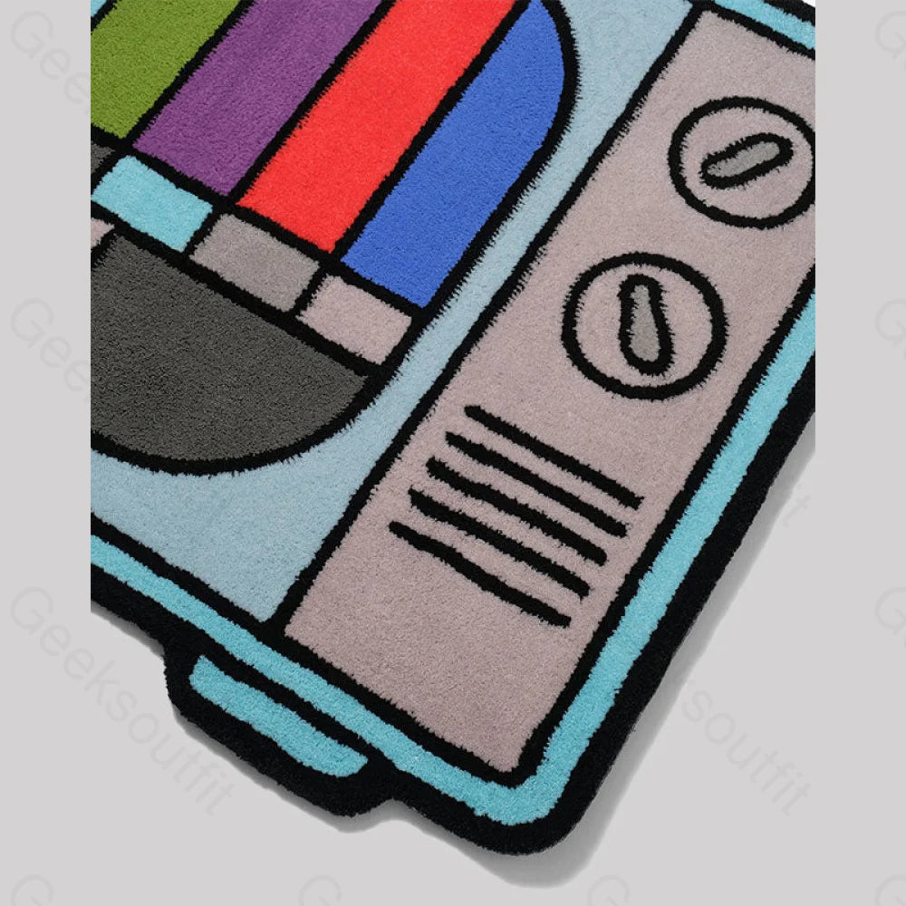 Test Pattern Tv Imitation Wool Rug