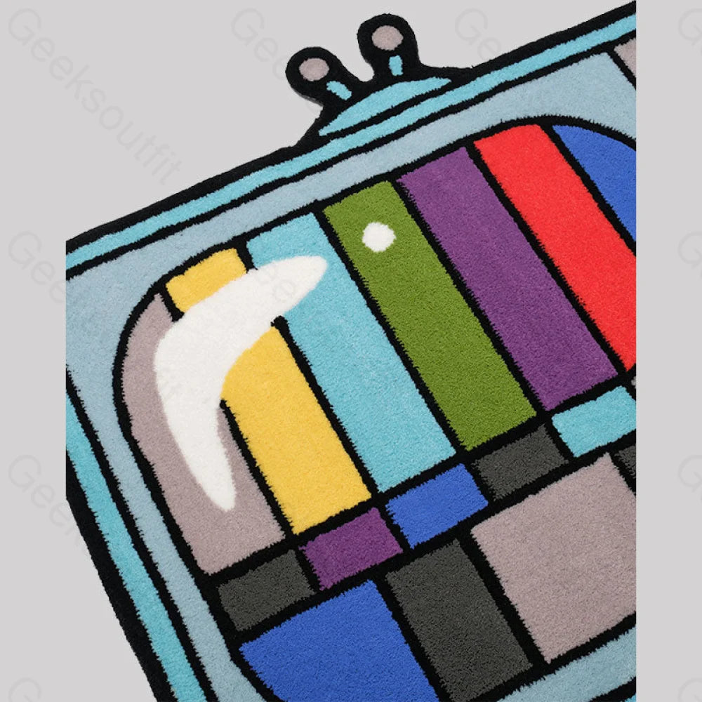 Test Pattern Tv Imitation Wool Rug