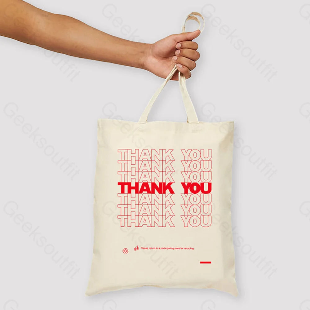 Thank You Unisex Tote Bag Beige