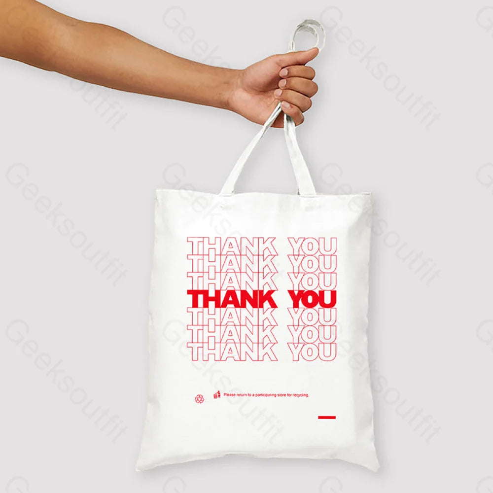 Thank You Unisex Tote Bag White