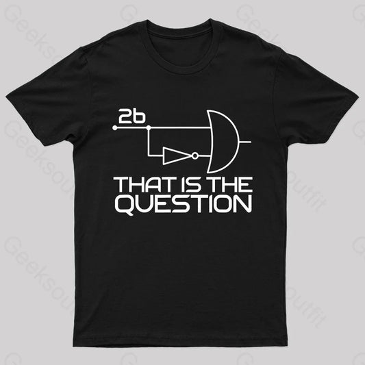 That Is The Question Nerd T-Shirt Black / S