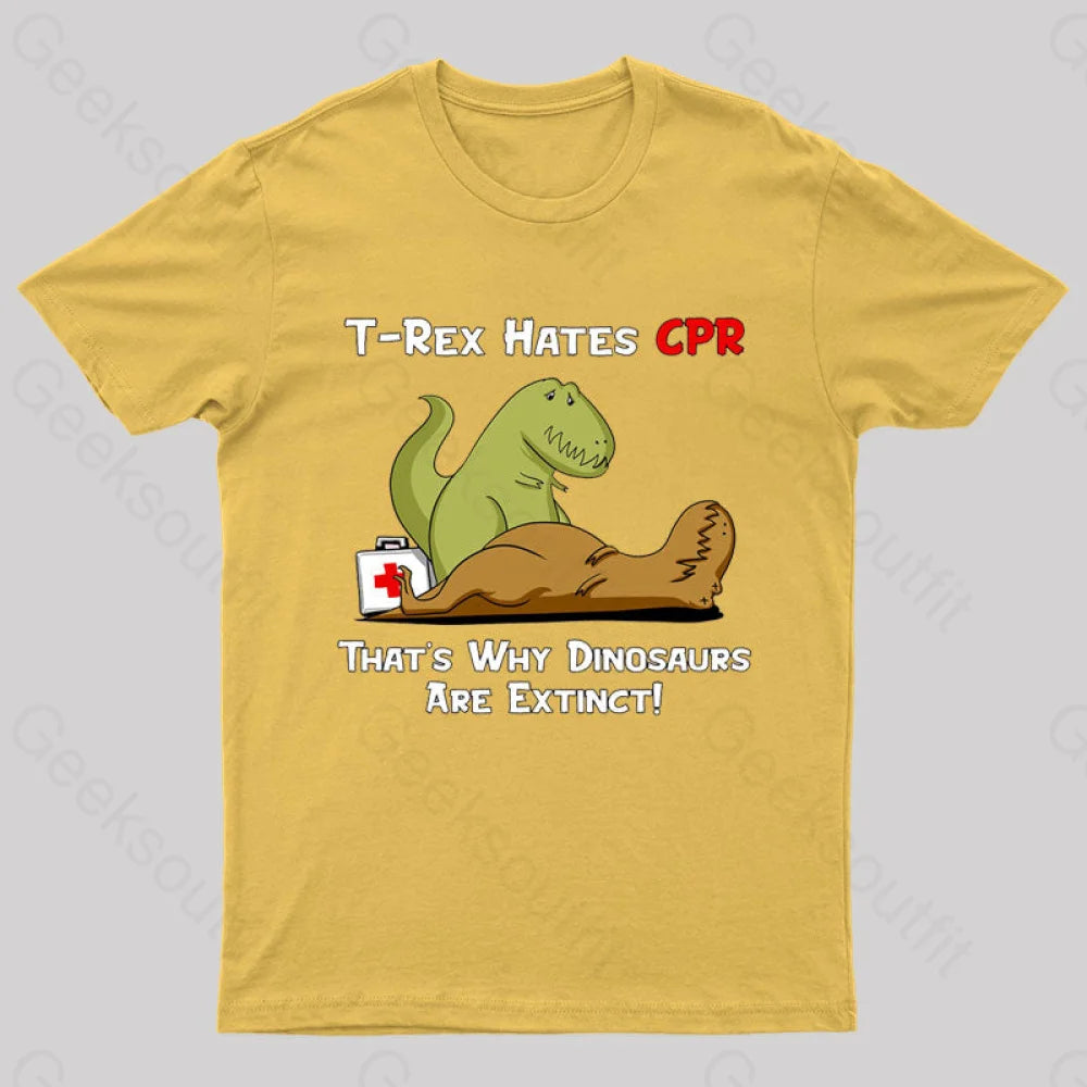 That Is Why Dinosaurs Are Extinct Nerd T-Shirt Yellow / S