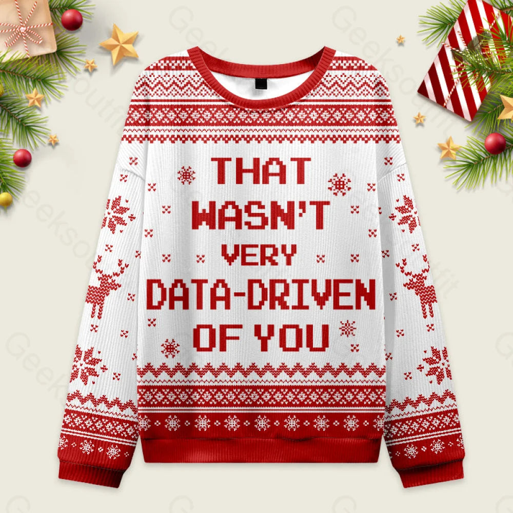 That Wasn’t Very Data Driven Of You Red Ugly Christmas Sweater Men’s Style-S