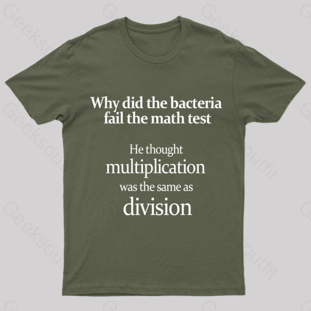 The Bacteria Fail Test Geek T-Shirt Army Green / S