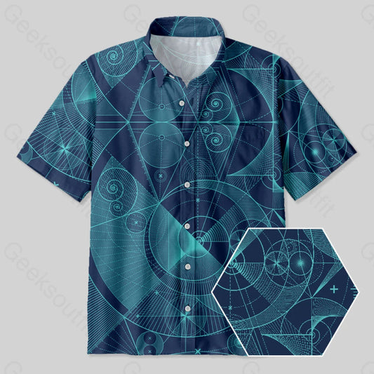 The Beauty Of Geometric Shapes Button Up Pocket Shirt Up / S Bus691 Yc