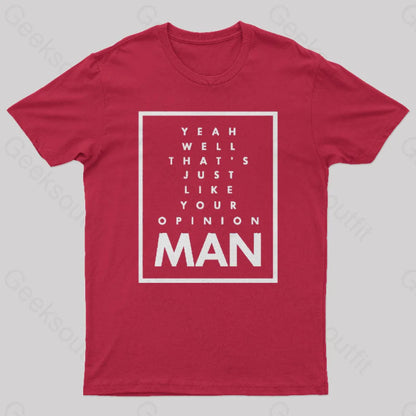 The Big Lebowski Man Geek T-Shirt Red / S