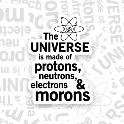 The Composition Of The Universe Science Geek Sticker 6Cm