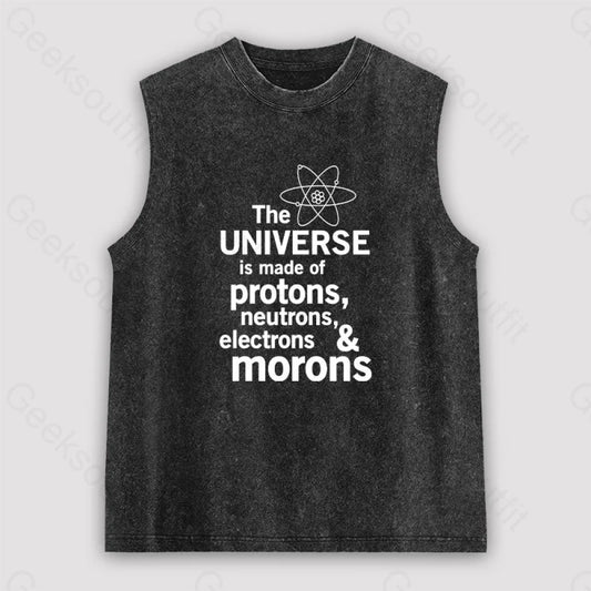 The Composition Of The Universe Science Unisex Washed Tank Black / S