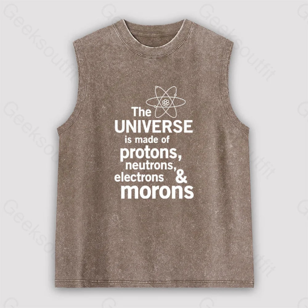 The Composition Of The Universe Science Unisex Washed Tank Brown / S