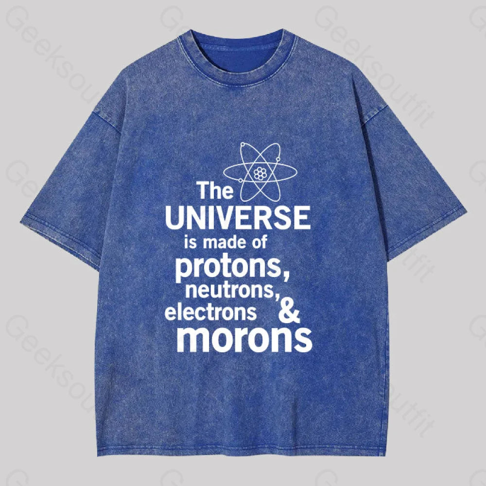 The Composition Of The Universe Washed T-Shirt Blue / S