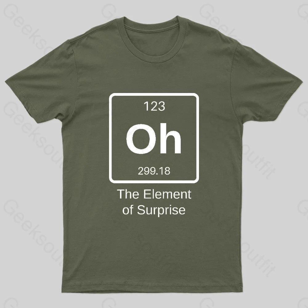 The Element Of Surprise Nerd T-Shirt Army Green / S