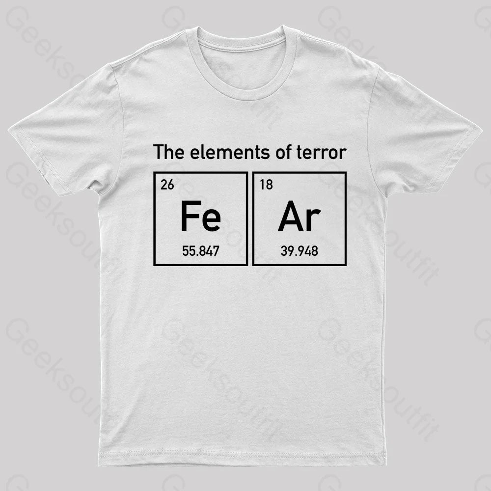 The Elements Of Terror Nerd T-Shirt White / S