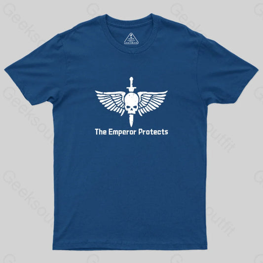 The Emperor Protects-Warhammer 40K T-Shirt Navy / S