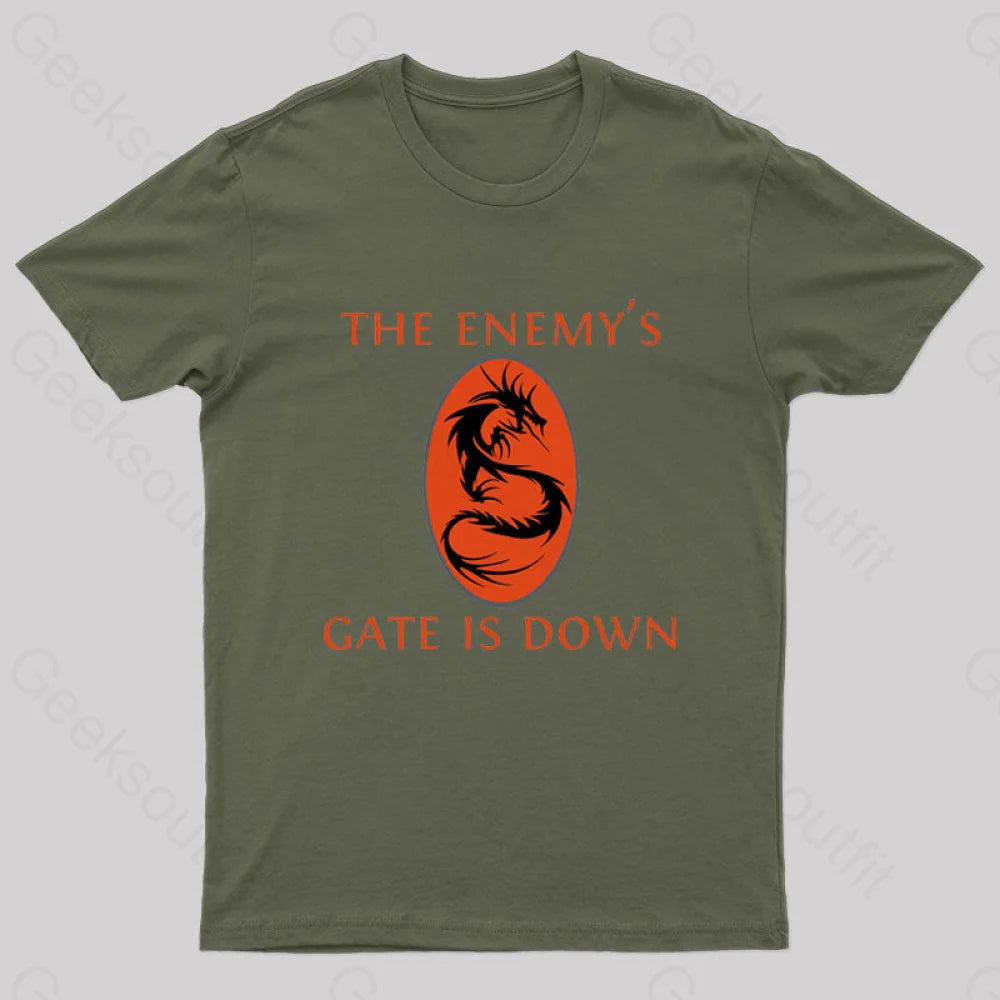 The Enemy’s Gate Is Down Nerd T-Shirt Army Green / S