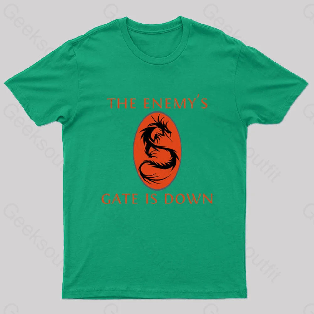 The Enemy’s Gate Is Down Nerd T-Shirt Green / S