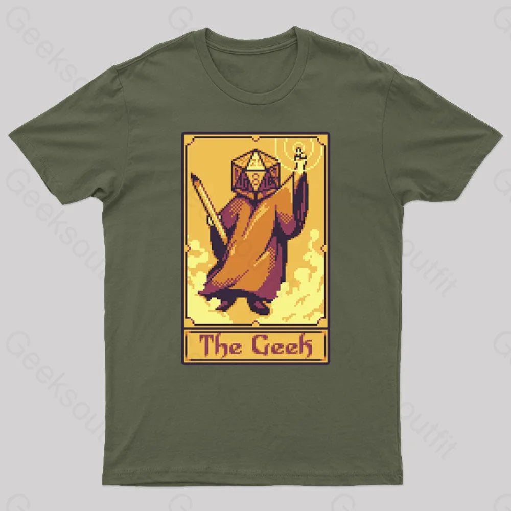 The Geek Card T-Shirt Army Green / S