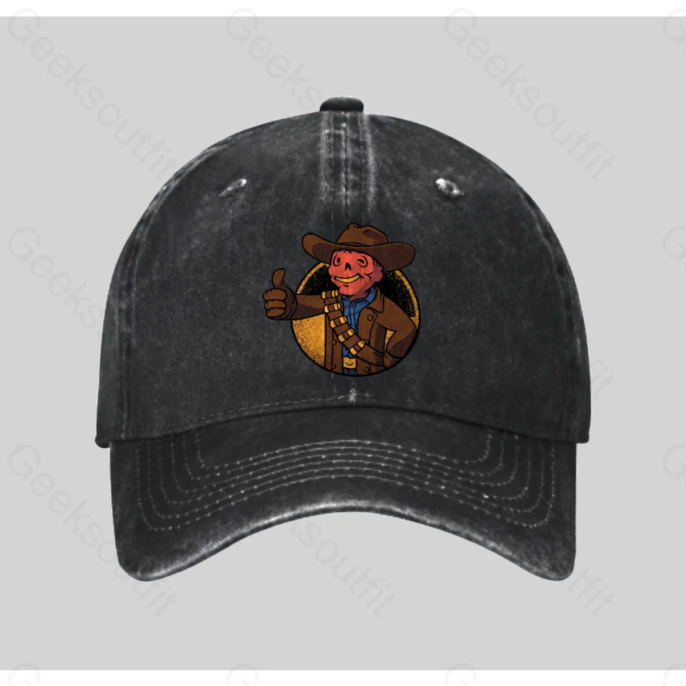 The Ghoul Washed Vintage Baseball Cap Black