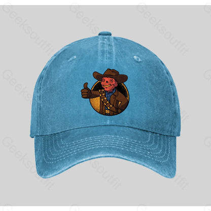 The Ghoul Washed Vintage Baseball Cap Blue