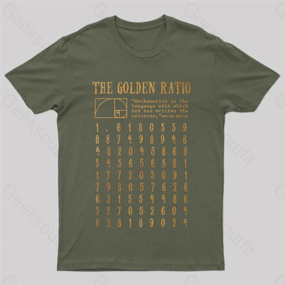 The Golden Ratio Geek T-Shirt Army Green / S