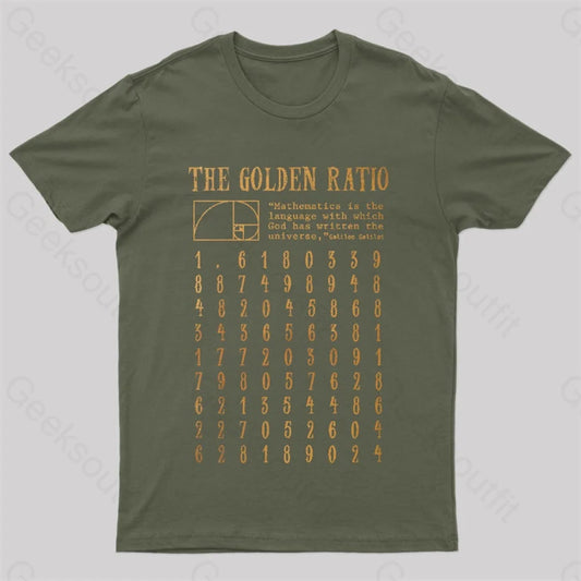 The Golden Ratio Geek T-Shirt Army Green / S