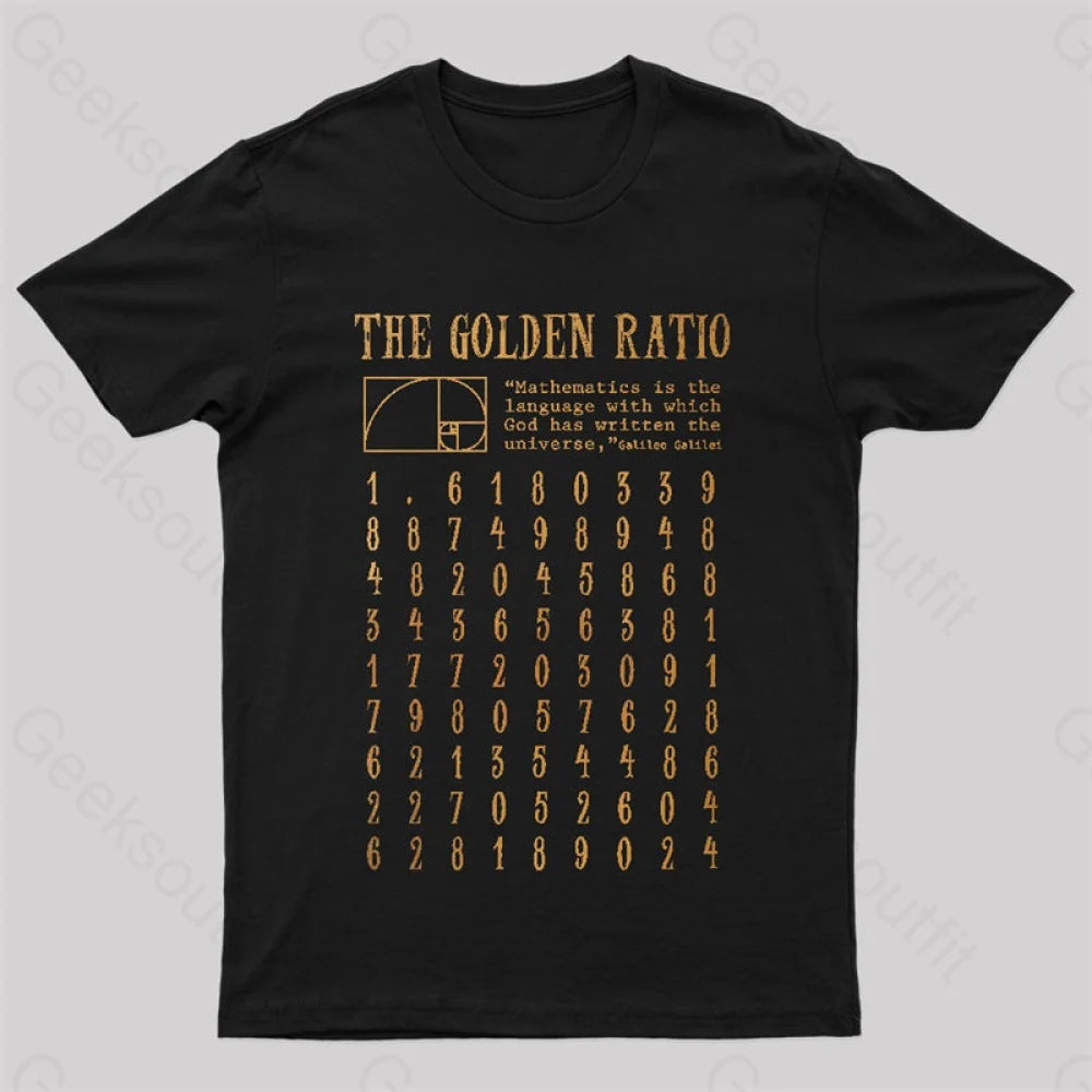 The Golden Ratio Geek T-Shirt Black / S