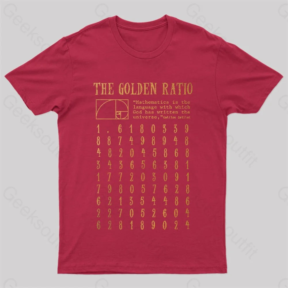 The Golden Ratio Geek T-Shirt Red / S