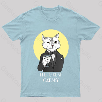 The Great Catsby Geek T-Shirt Light Blue / S