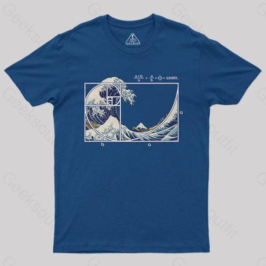 The Great Fibonacci Wave Science Geek T-Shirt Navy / S