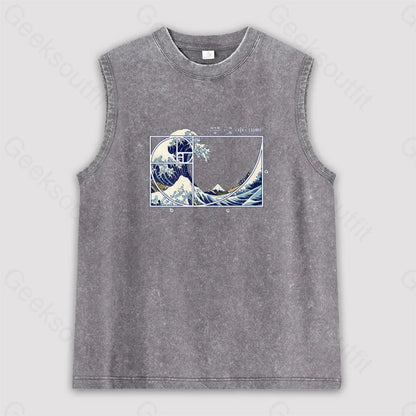 The Great Fibonacci Wave Science Unisex Washed Tank Grey / S