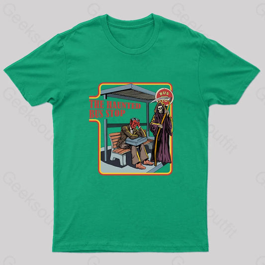 The Haunted Bus Stop T-Shirt Green / S