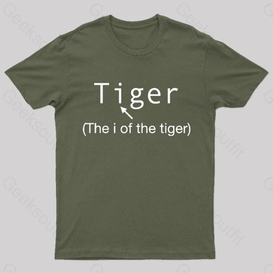 The I Of Tiger Geek T-Shirt Army Green / S