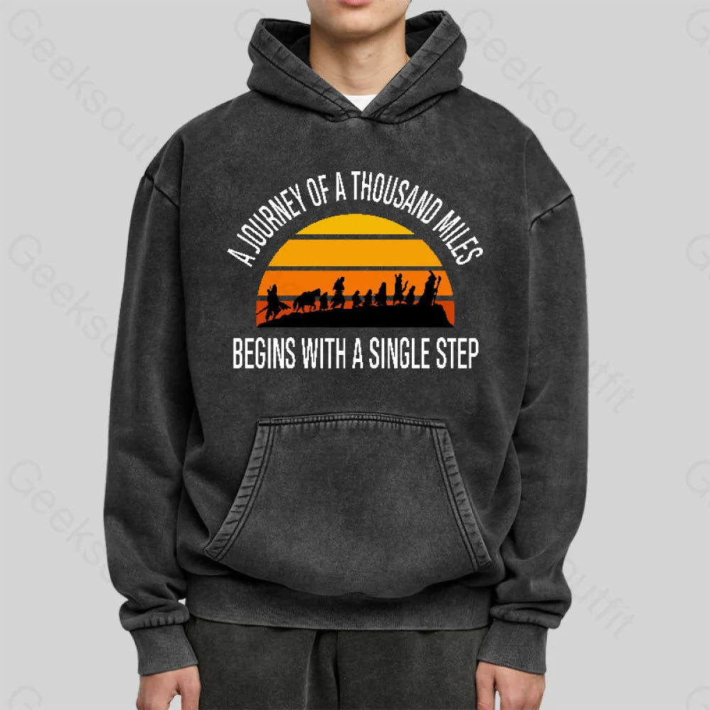 The Journey Of A Thousand Miles Washed Hoodie