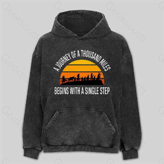 The Journey Of A Thousand Miles Washed Hoodie M