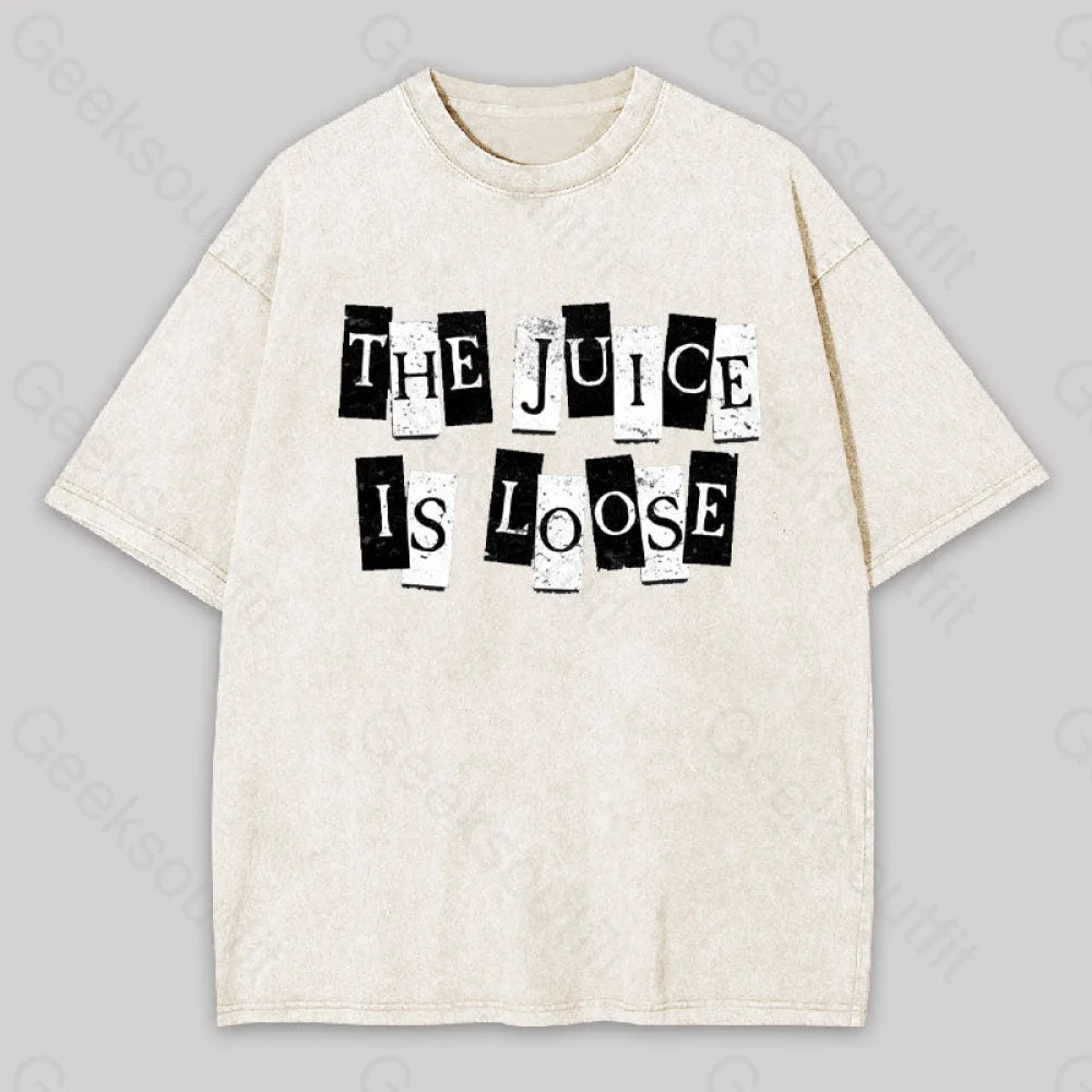 The Juice Is Loose Geek Washed T-Shirt Apricot / S