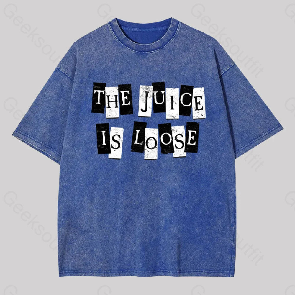 The Juice Is Loose Geek Washed T-Shirt Blue / S