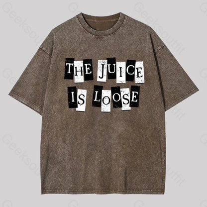 The Juice Is Loose Geek Washed T-Shirt Coffee / S