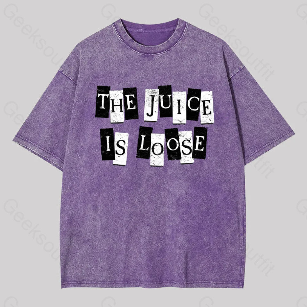 The Juice Is Loose Geek Washed T-Shirt Purple / S