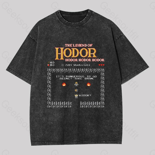 The Legend Of Hodor Washed T-Shirt Black / S