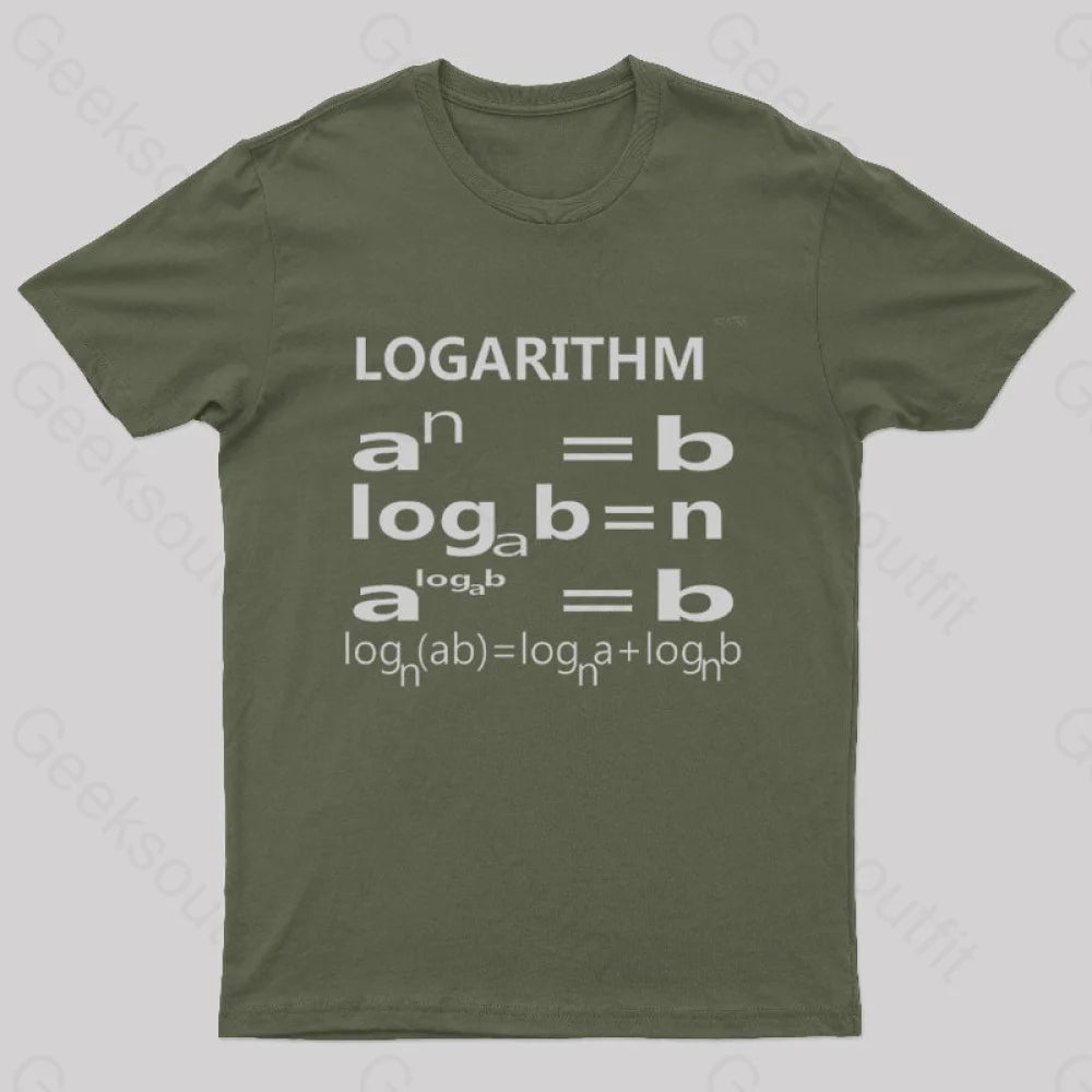 The Logarithm Tri Blend Nerd T-Shirt Army Green / S