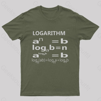 The Logarithm Tri Blend Nerd T-Shirt Army Green / S