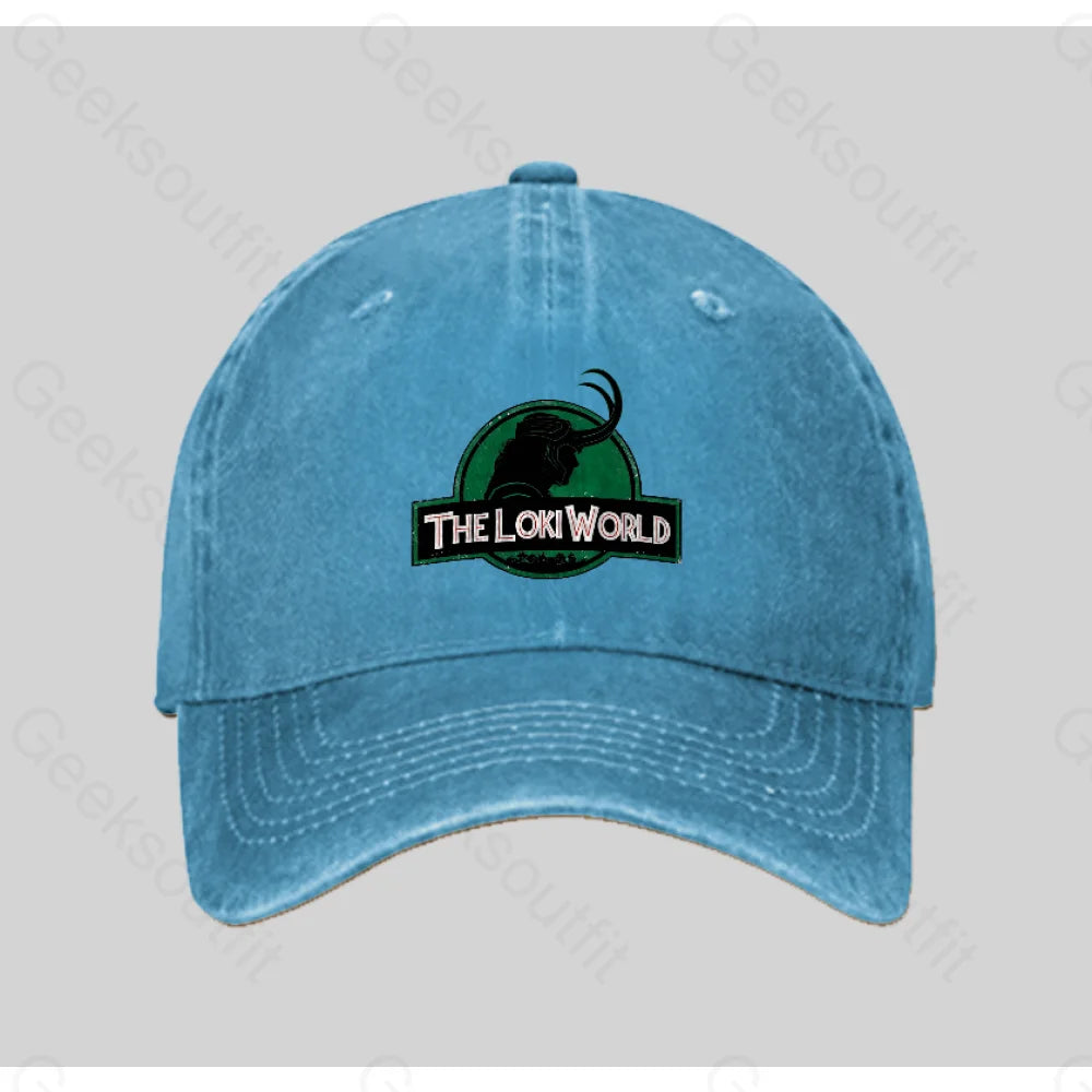 The Loki World Washed Vintage Baseball Cap Blue