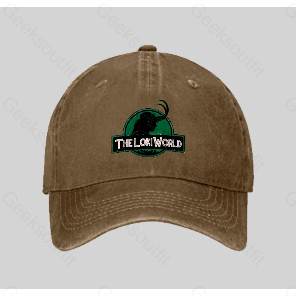 The Loki World Washed Vintage Baseball Cap Natural