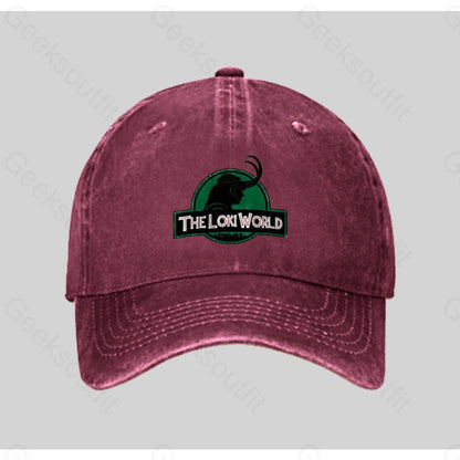 The Loki World Washed Vintage Baseball Cap Red