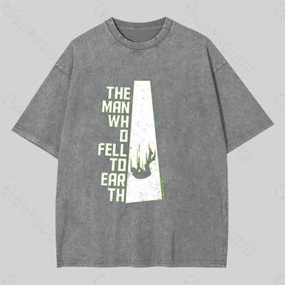 The Man Who Fell To Earth Geek Washed T-Shirt Grey / S