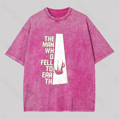 The Man Who Fell To Earth Geek Washed T-Shirt Rose Red / S