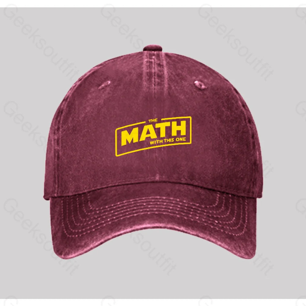 The Math Is Strong Washed Vintage Baseball Cap Red