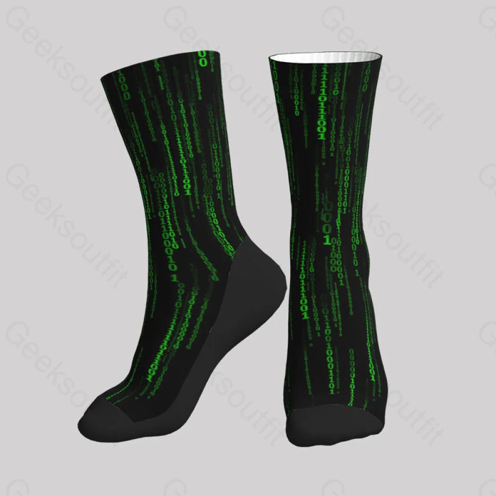 The Matrix Black Green Design Art Men’s Socks