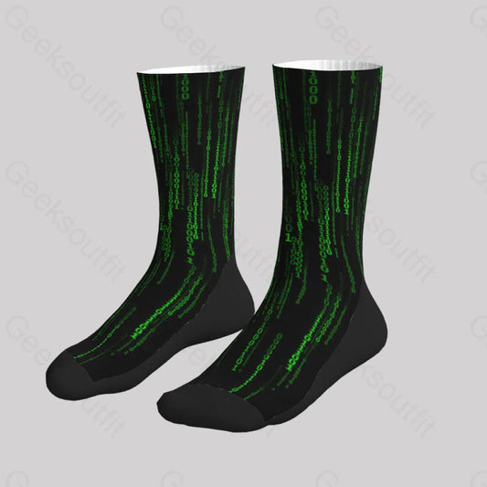 The Matrix Black Green Design Art Men’s Socks Sks006